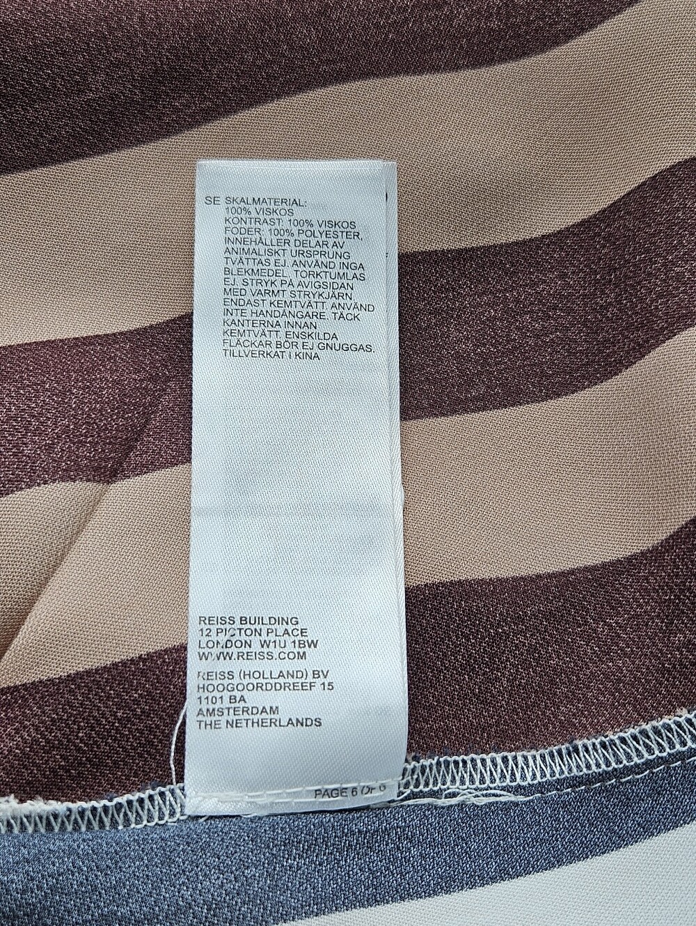 Reiss Nola Colourblock Asymmetric Stripe Midi Dress - Picture 12 of 16